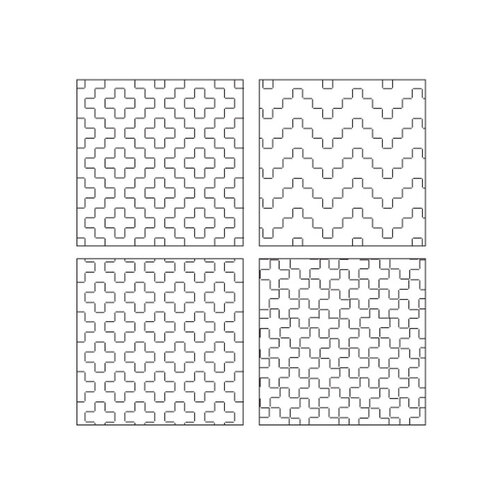 Cosmo Sashiko 100% Cotton Pre-printed Precut Cloth Set For Coasters - White
