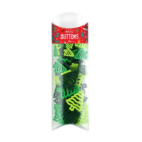 Buttons -  Hemline Christmas Trees - 35gms