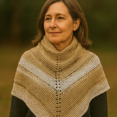 Katia Sfumato Cotton Ridge Kerchief Shawlette