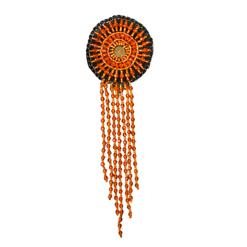 Beaded Brooch - Orange
