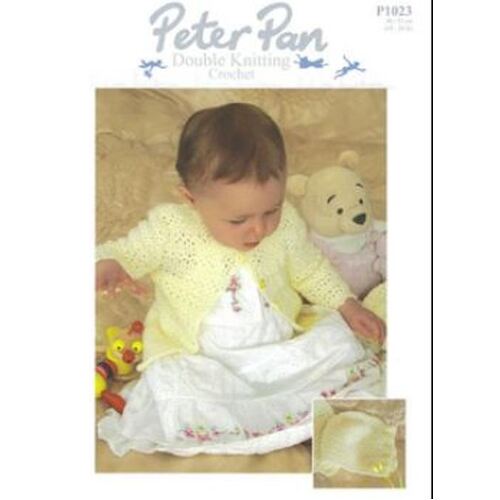 Peter Pan Crochet Matinee Coat & Bonnet P1023