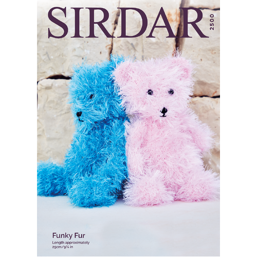 2500 - Teddy Bear in Sirdar Funky Fur