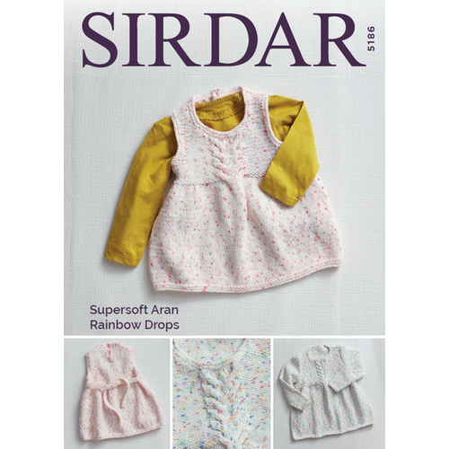5186 - Dresses in Supersoft Aran Rainbow Drops Pattern