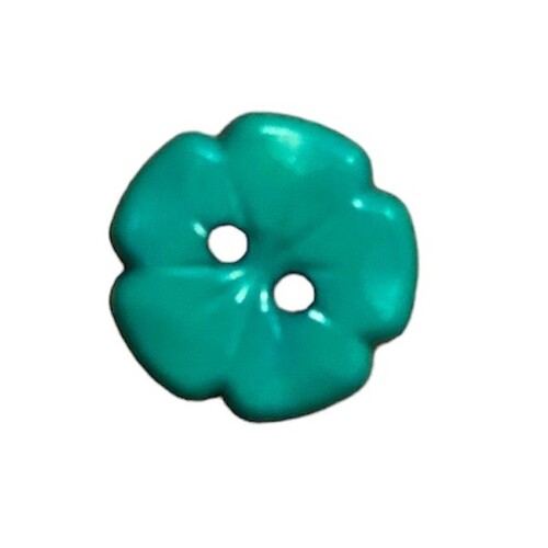 Button - 12mm flower Leaf Green