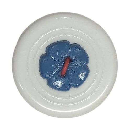 Button - 12mm Blue Flower