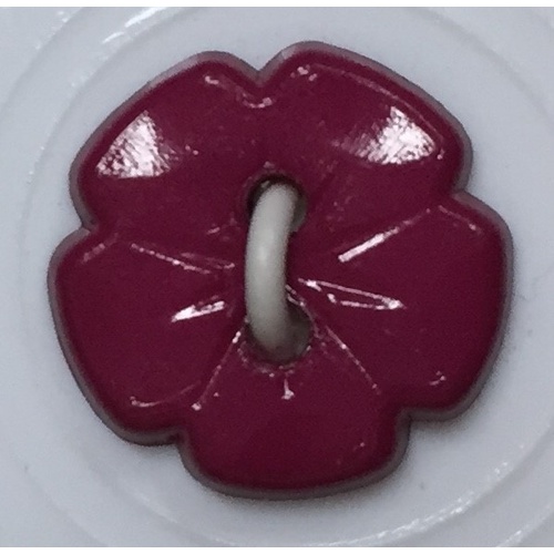 Button - 12mm flower Purple