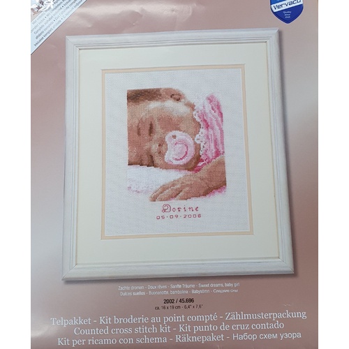 Sweet Dreams, Baby Girl - Counted Cross Stitch Kit