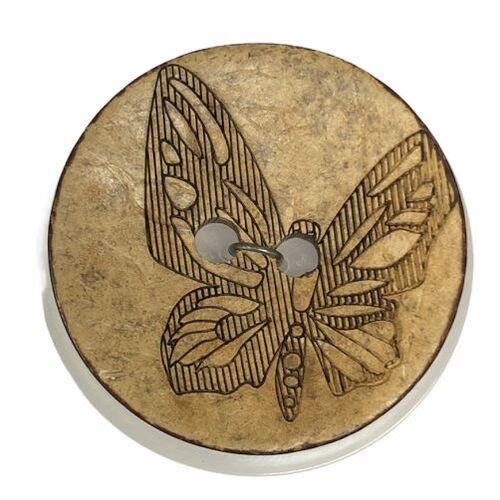 Button - 45mm Lasered Butterfly