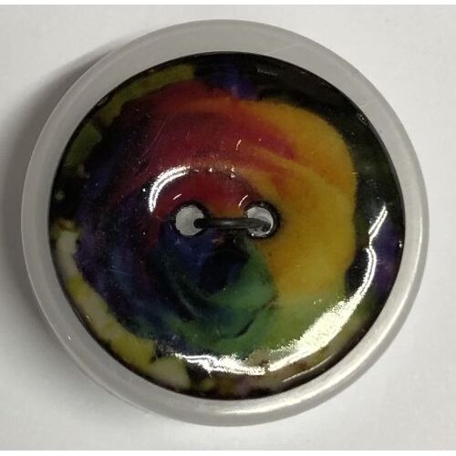 Button - 25mm Rose Rainbow