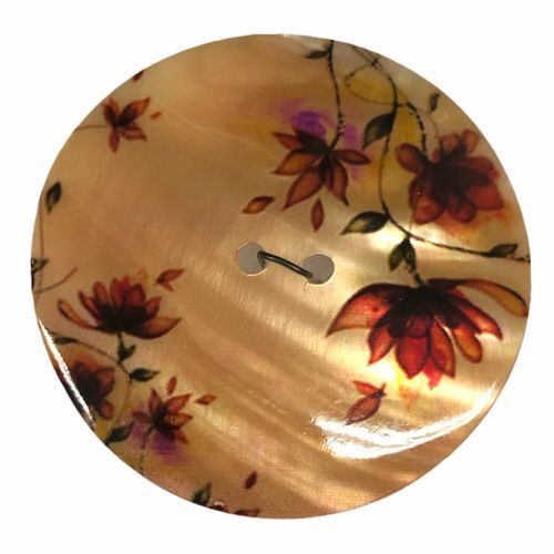 Button - 65mm Red Daisies