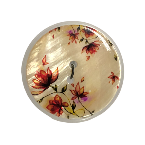 Button - 35mm Red Daisies