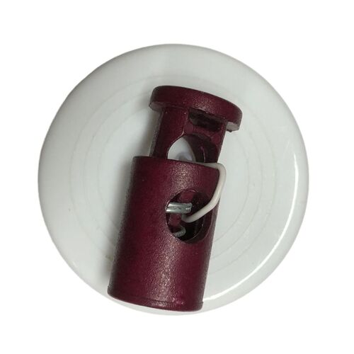 Button - plastic Burgundy spring toggle
