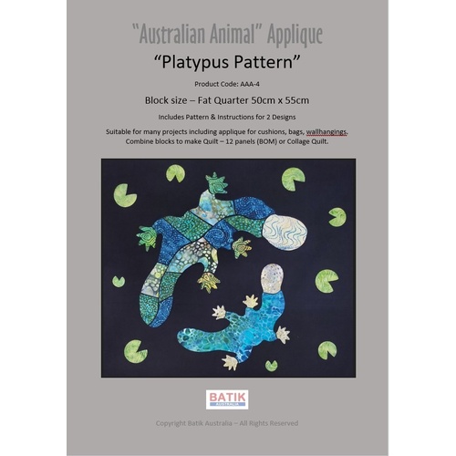 Australian Animal Appliqué — Gecko & Platypus Patterns
