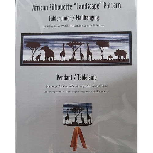African Silhouette “Landscape” Pattern — Tablerunner, Wallhanging & Lampshade