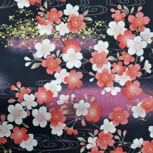 ARA – Japanese Floral Black Fabric (67120-103)