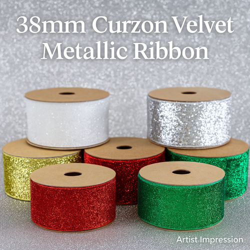 38mm Glitter Velvet Ribbon Range