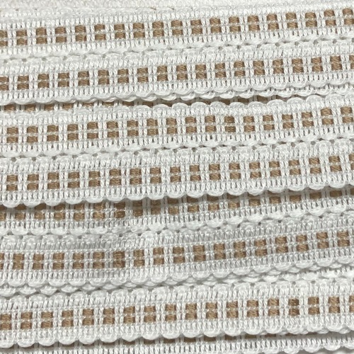 Fold Over Lace Braid Brown
