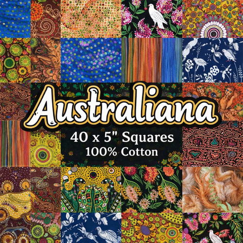 Australiana Fabric Pack – 40 x 5" Cotton Squares