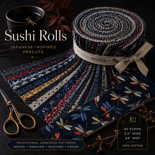 Sushi Rolls Col. 101 – Japanese Dragonflies Jelly Roll (40 x 2.5" Strips)