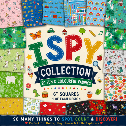 I Spy Collection – 20 Novelty Fabric Squares Pack
