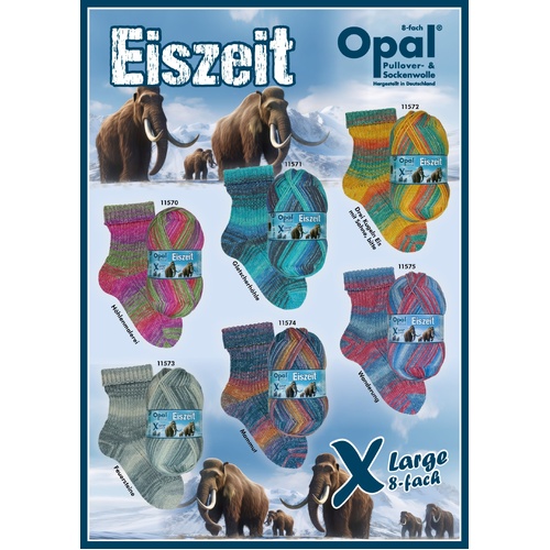 Opal Eiszeit (Ice Age) 150gm XLarge 8 Ply