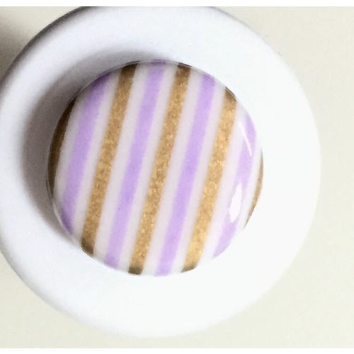 Button - 15mm White Mauve Gold