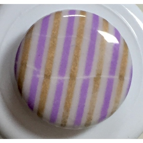 Button - 19mm White Mauve Gold