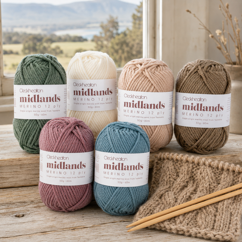Cleckheaton Midlands Merino 12 Ply Yarn 50g