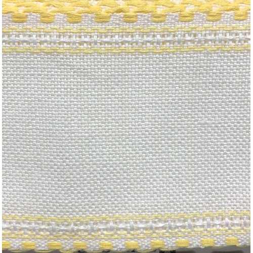 Linen Band - 8cm White/Lemon