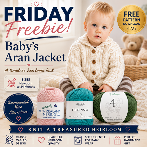 Free Pattern Download – Baby's Aran Jacket