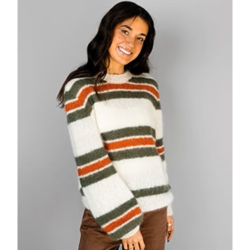 1419 Whisper Striped Sweater Knitting Pattern
