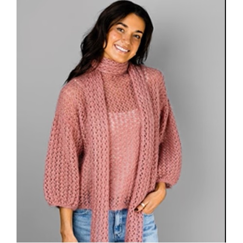 1414 Whisper Blousey Sweater and Scarf Knitting Pattern