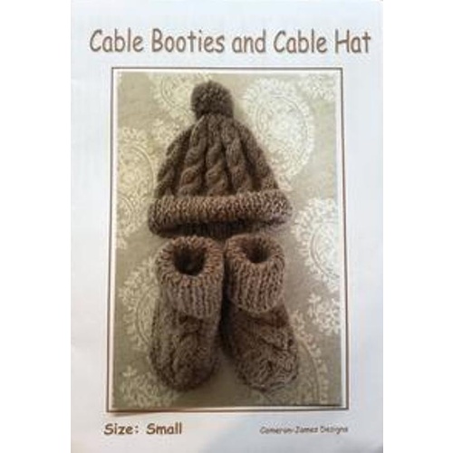 Cable Booties and Cable Hat Kit Small - To fit: 0 - 3 months