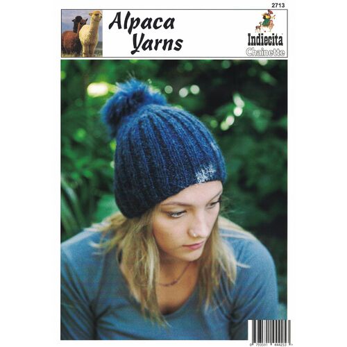 2713 - Indiecita Chainette Ribbed Alpaca Beanie