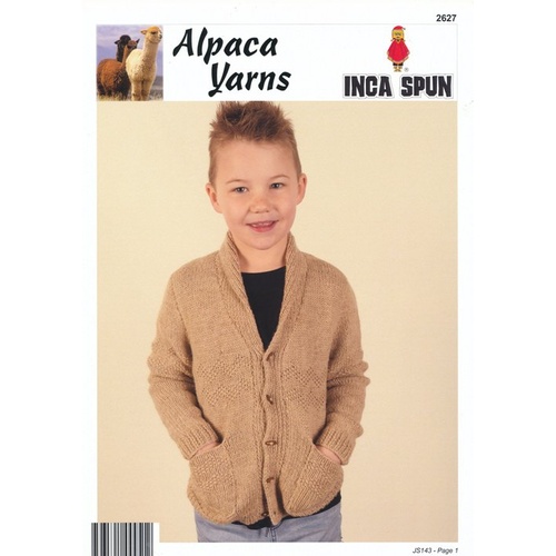 2627 Inca Spun 10 Ply Zig Zag Cardigan