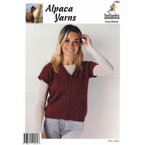 Indiecita Easy Wash Texture Vest 1552 8 Ply