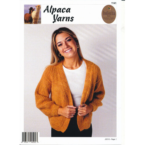 Indiecita Baby Brush Alpaca - Mock Rib Cardigan 1141