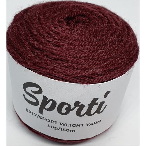 Alpaca Yarns - Sporti 5 Ply Sport Weight Yarn Colour 2130 Claret