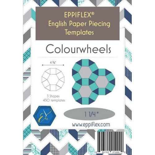 English Paper Piecing Template - Colourwheels 1 1/4"