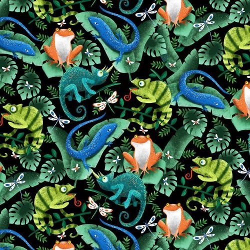 Geckos, Frogs & Lizards – Forest Fabric
