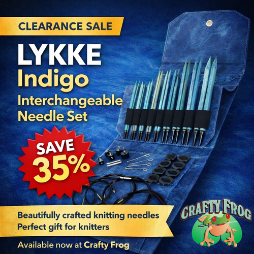 LYKKE Crafts Indigo Long Interchangeable Needle Set - Azure Fabric