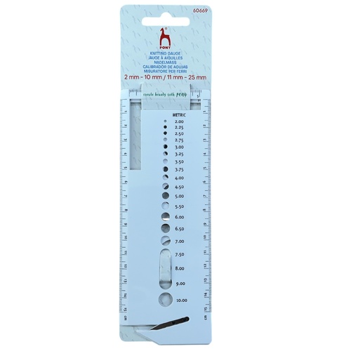 Knitting Gauge With Cutter 2mm-10mm / 11mm-25mm
