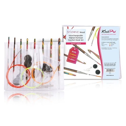 KnitPro Symfonie Interchangeable Afghan/Tunisian Crochet Hook Set