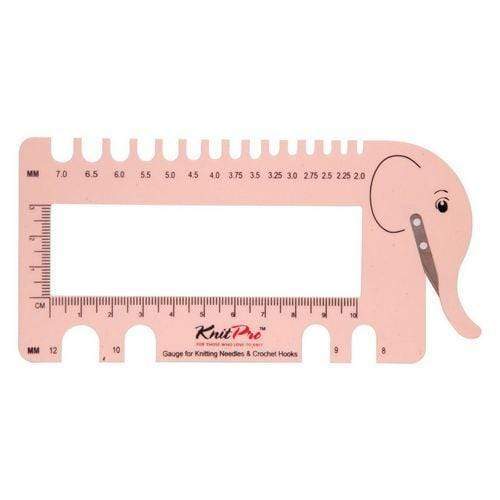 KnitPro Needle and Crochet Gauge & View Sizer with Yarn Cutter (Pink)
