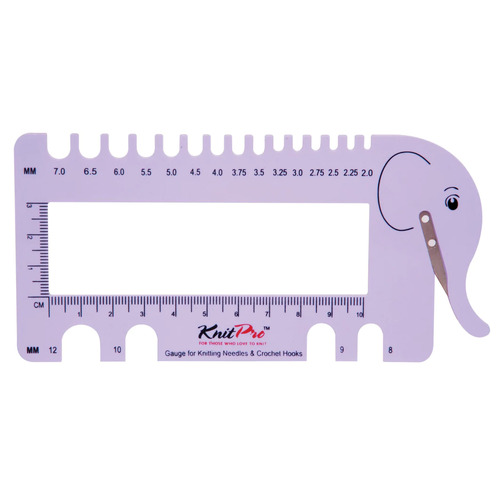 KnitPro Needle and Crochet Gauge & View Sizer with Yarn Cutter (Lilac)
