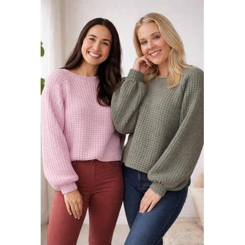 1033 Bella Crochet Jumper Pattern – Textured Women’s Knit