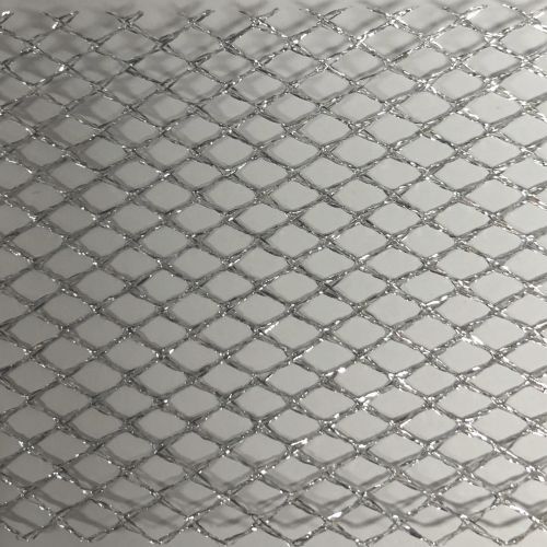 Glitter Mesh Ribbon Silver 50mm
