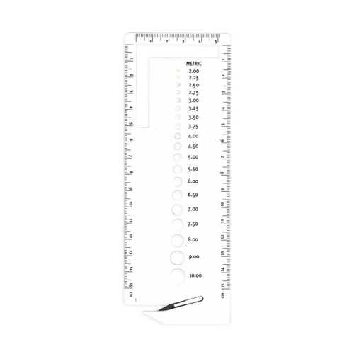 Birch Knitting Gauge With Cutter 2mm-10mm