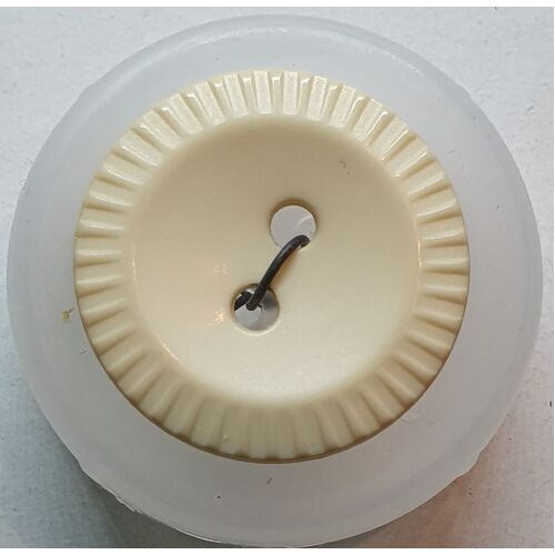 Button - 22mm Sand Plastic Fluted
