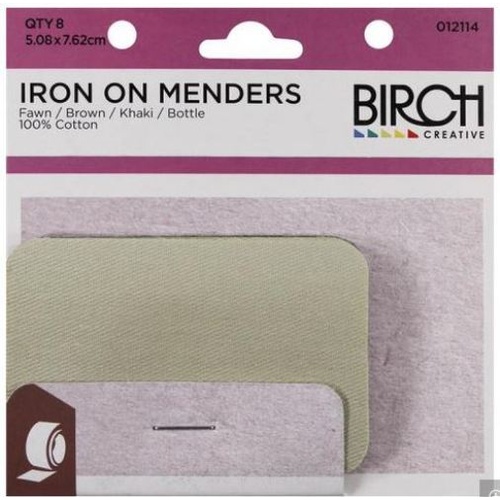 Birch Iron On Menders Fawn/Brown/Khaki/Bottle